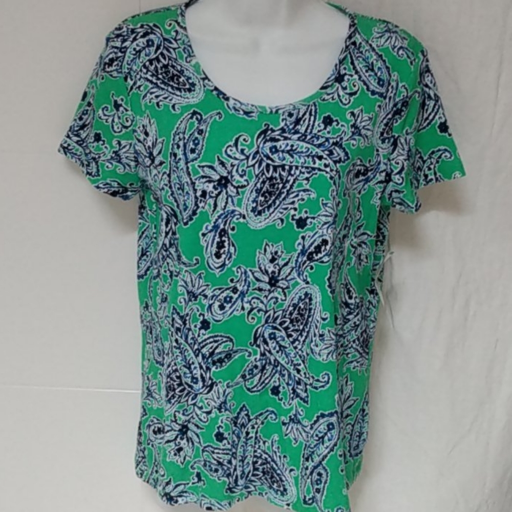 Jones New York Sport Green Bud Shirt L NWT